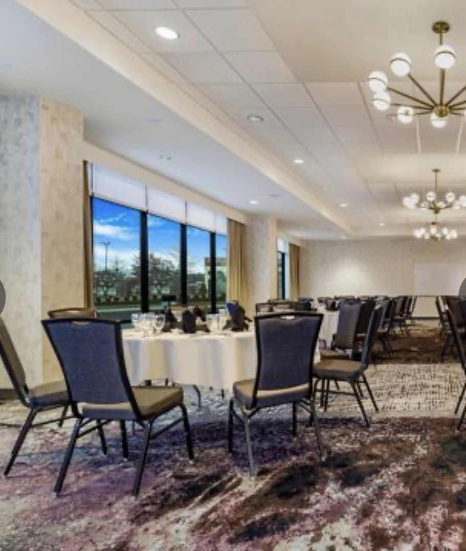 Nashville event space banquet setup with round tables and chairs at Residence Inn Nashville Metrocenter