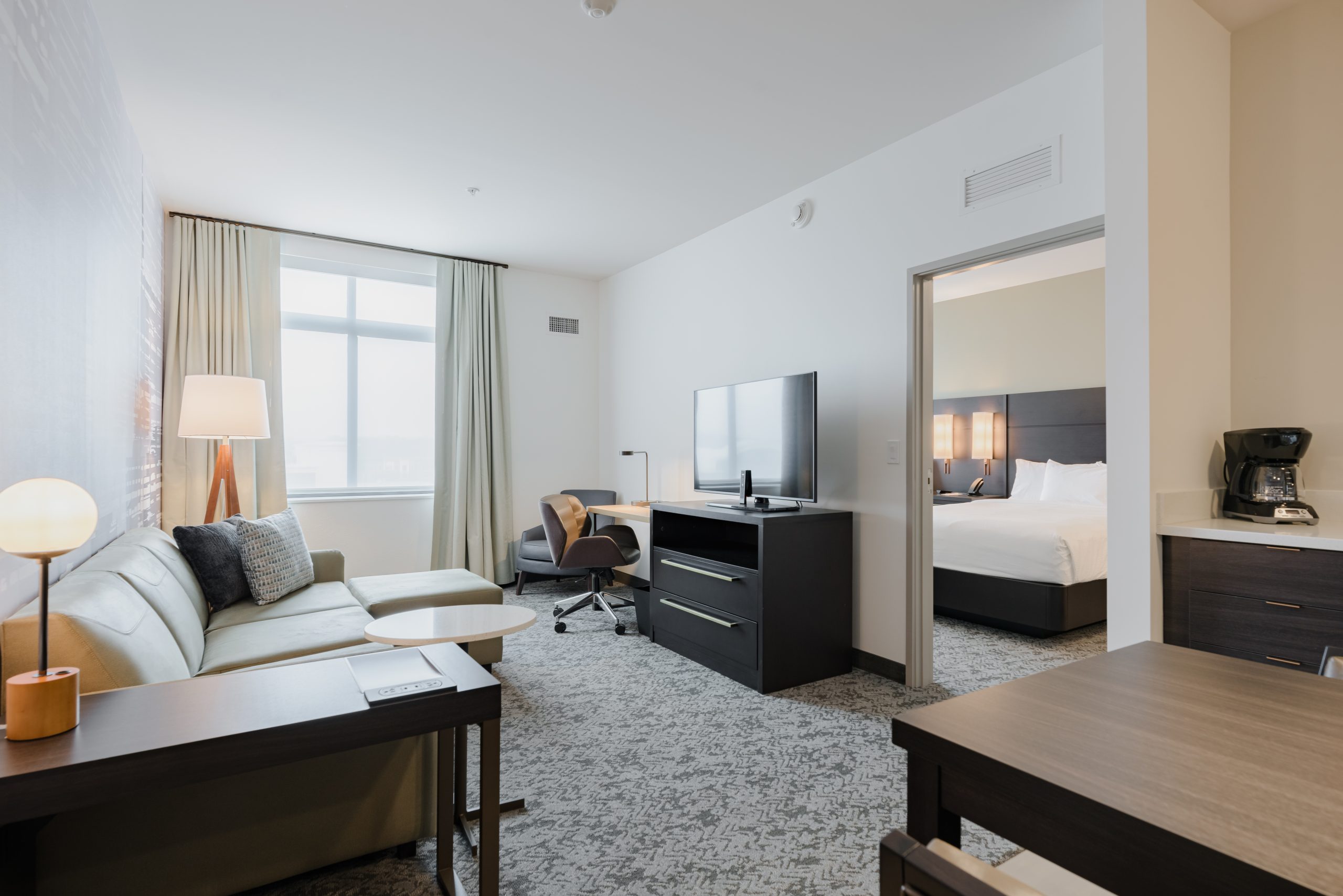 Spacious modern suite with full kitchen and living area at Residence Inn Nashville MetroCenter