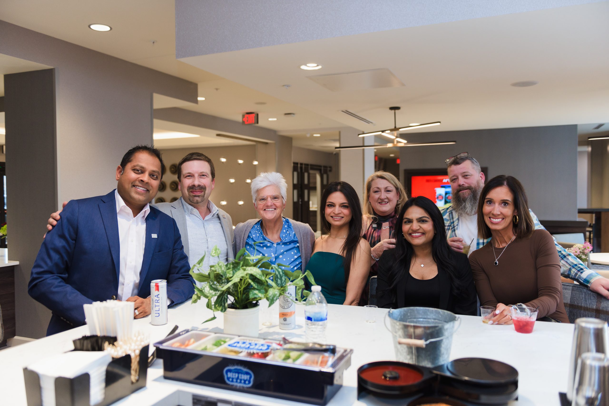 Imagine Hospitality team members posing together at one of the company's hotels, representing hospitality careers and hotel management in Middle Tennessee and Southern Kentucky.